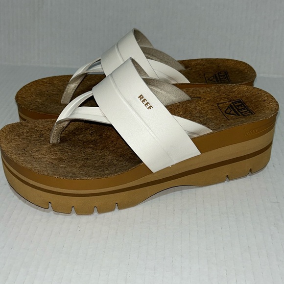 Reef Vista Higher Lennox Platform Sandal White - Size 7.5 - Picture 4 of 11